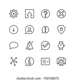 Interface icon set. Collection of high quality black outline logo for web site design and mobile apps. Vector illustration on a white background.
