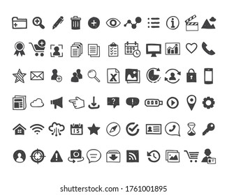 Interface icon set. Hand drawn user interface doodle icons vector collection