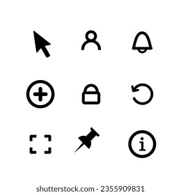 Interface icon set. Outline vectors for web and mobile.