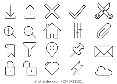 Interface icon vector illustration with minimal line style for UI UX web mobile design tools and essential element collection.