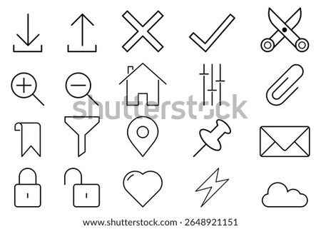Interface icon vector illustration with minimal line style for UI UX web mobile design tools and essential element collection.
