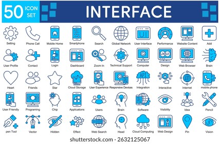 Interface Icons Collection related to User Interface, Ui, Ux, User Experience, Design, Web Design, Mobile App, App Design, Website, Software.