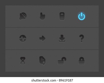 Interface icons for computer programs and web-design. Vector illustration.