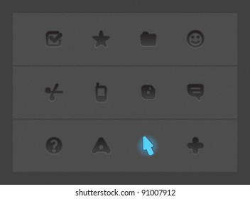 Interface icons for computer programs and web-design. Vector illustration.