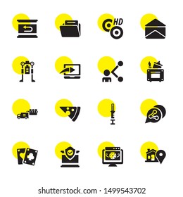 interface icons. Editable 16 interface icons. Included icons such as Map location, Speed, Box, Cards, Chat, Syringe, Napkin, Loading, Folder, Share. interface trendy icons for web.