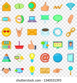 Interface icons set. Cartoon style of 36 interface vector icons for web for any design