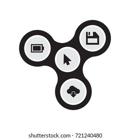 Interface Icons Set. Collection Of Floppy Disk, Cloud, Charge And Other Elements. Also Includes Symbols Such As Diskette, Battery, Floppy.