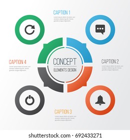 Interface Icons Set. Collection Of Messenger, Siren, Refresh And Other Elements. Also Includes Symbols Such As Reload, Repeat, Alarm.
