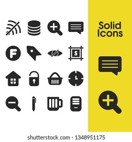 Interface icons set with house, pen and eye elements. Set of interface icons and remove file concept. Editable vector elements for logo app UI design.
