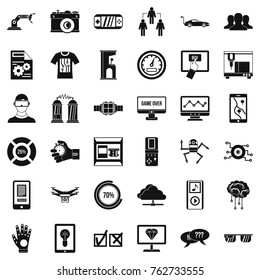 Interface icons set. Simple style of 36 interface vector icons for web isolated on white background