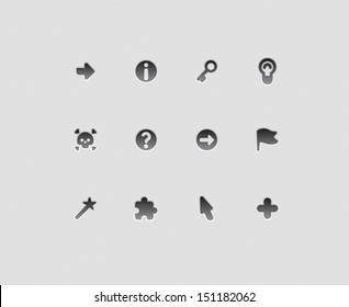 Interface icons for signs and symbols. Vector illustration.