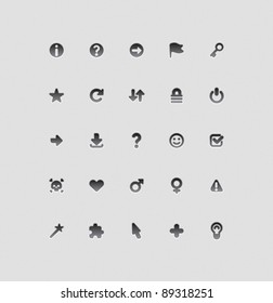 Interface icons for signs and symbols. Vector illustration.