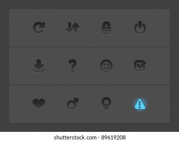 Interface icons for signs and symbols. Vector illustration.