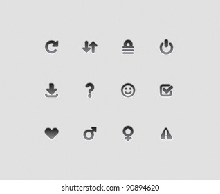 Interface icons for signs and symbols. Vector illustration.