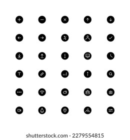 Interface icons. Interface solid icon set. Vector illustration