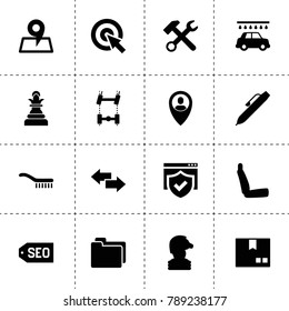 Interface icons. vector collection filled interface icons. includes symbols such as wrench hammer, car chassis, car wash, chair, package. use for web, mobile and ui design.