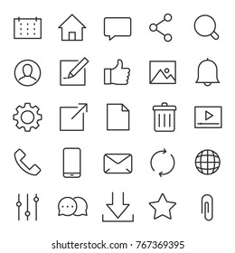 Interface icons for the website and app. Vector linear icon.  Line with Editable stroke