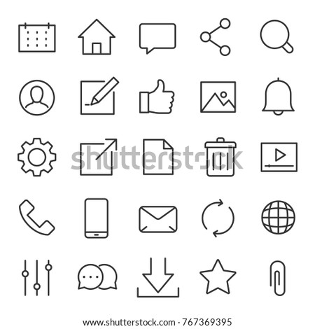 Interface icons for the website and app. Vector linear icon.  Line with Editable stroke