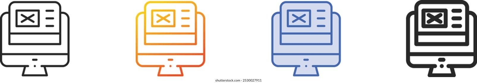 interface icon.Thin Linear, Gradient, Blue Stroke and bold Style Design Isolated On White Background