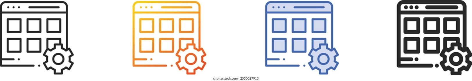 interface icon.Thin Linear, gradiente, traçado azul e negrito Design estilo isolado no fundo branco