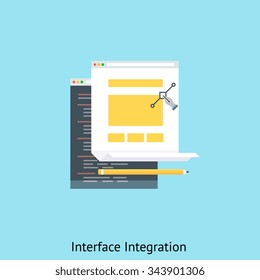 Interface integration icon suitable for info graphics, websites and print media and  interfaces. Colorful flat vector icon.
