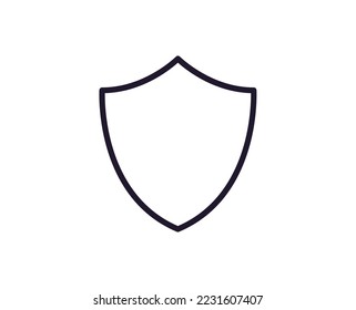 Interface and internet sign. Vector simple minimalistic isolated symbols in line style. Editable strokes. Vector line icon of shield or armor 