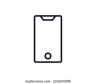 Interface and internet sign. Vector simple minimalistic isolated symbols in line style. Editable strokes. Vector line icon of smartphone 