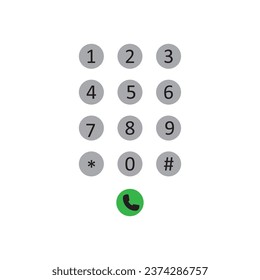 Interface keypad, numbers icon. vector trendy style flat illustration on white background..eps