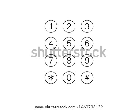 Interface keypad, numbers icon. Vector illustration, flat design.