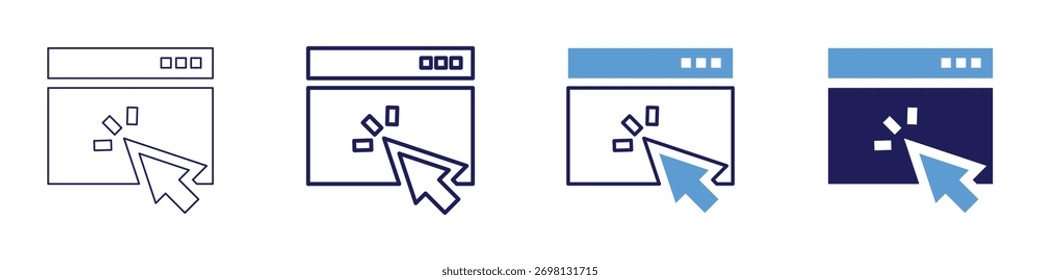 Interface library icon in 4 different styles. Thin Line, Line, Bold Line, Duotone. Duotone style. Editable stroke.