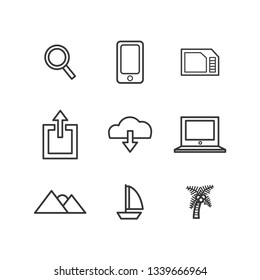 Interface linear icons set - Vector
