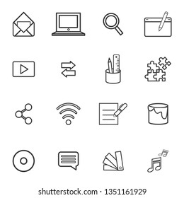 Interface linear icons set - Vector