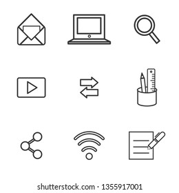 Interface linear icons set - Vector
