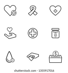 Interface linear icons set - Vector