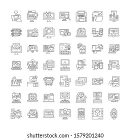 Interface linear icons, signs, symbols vector line illustration set