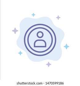Interface, Navigation, User Blue Icon on Abstract Cloud Background. Vector Icon Template background