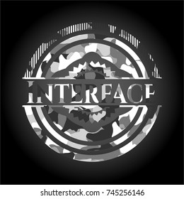 Interface on grey camo pattern