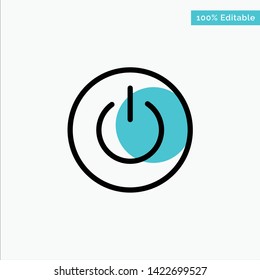 Interface, On, Power, Ui, User turquoise highlight circle point Vector icon