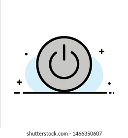Interface, On, Power, Ui, User  Business Flat Line Filled Icon Vector Banner Template. Vector Icon Template background