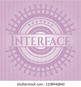  Interface pink emblem. Retro
