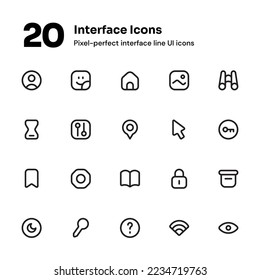 Interface pixel-perfect icons suitable for website and mobile apps ui design	