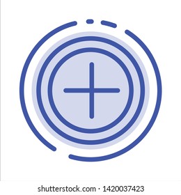 Interface, Plus, User Blue Dotted Line Line Icon