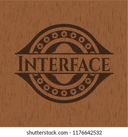 Interface realistic wooden emblem