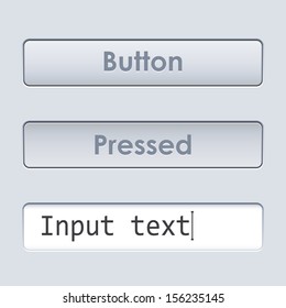 Interface rectangular button template with text field.