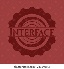 Interface red emblem. Vintage.