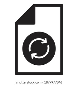 Interface Refresh Arrow Document Flat Icon Isolated On White Background