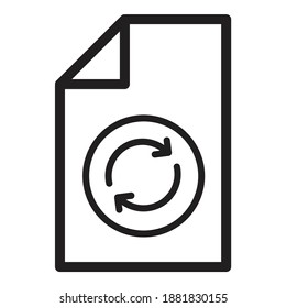 Interface Refresh Arrow Document Flat Icon Isolated On White Background