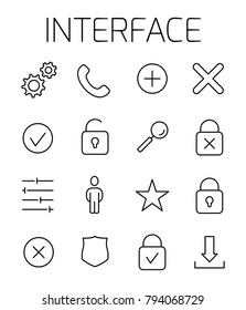 Interface related vector icon set. Well-crafted sign in thin line style with editable stroke. Vector symbols isolated on a white background. Simple pictograms.