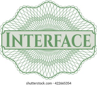 Interface rosette or money style emblem