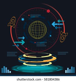 interface science fiction background vector